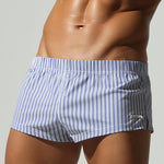 2 Pack Men's Breathable Cotton Classic Pinstripe Home Shorts
