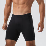 Men's Ultra-Stretch Sharkskin Ice Silk Compression Pants with Pocket