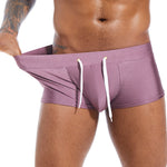 Men’s U Convex Pouch Swim Trunks with Drawstring