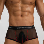 2 Pack Men’s Sexy Low-rise Transparent Mesh Trunks