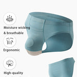 3 Pack Men's Sexy Mesh Breathable Gun Egg Separation Cotton Briefs