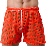 2 Pack Men's Mesh See-Through Shorts with Drawstring Waist