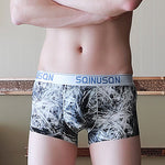 4 Pack Men's Ice Silk Bold Prints Lightweight & Airy Mid-Rise Trunks