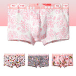 4 Pack Men's Cartoon Cotton Anti-Bacterial Boxer Briefs