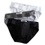 2 Pack Men's Ribbed Cotton Low-Rise Bikini with Soft Stretch Comfort