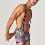 Men's Fitness Bib Short with Tiger Stripes