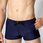 Men's Solid Color Breathable Stretch Swim Trunks