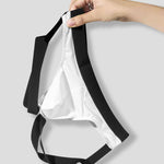 2 Pack Men's Sexy Thong with Elastic Leg Straps and Contoured Pouch