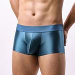 3 Pack Men's Wide Elastic Waistband Solid Color Enhancing Pouch Trunks