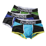 3 Pack Men's Color Block Cotton-Mesh Breathable & Trendy Trunks