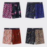3 Pack Men's Leopard Print Ice Silk Loose-Fit Breathable Boxer Shorts