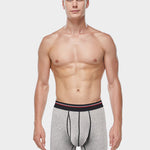 2 Pack Men's Long High Waist Cotton Sports Anti-friction Leg Boxer Briefs