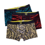 3 Pack Men's Trendy Prints Movement-Friendly Cooling Touch Trunks