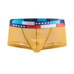 4-pack Men's Low-rise See-through Micro-mesh Pouch Shiny U-convex Wide-edge Boxer Briefs