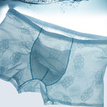 4 Pack Men's Ice Silk Antibacterial Mid-Rise Seamless Comfort Trunks
