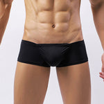 2 Pack Men's Soft U-Pouch Sexy Breathable Solid Color Trunks