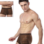 2-pack Men's Ice Silk Breathable Printed Hollow Boxer Briefs