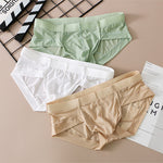 3 Pack Men's Skin-Friendly Solid Color Supportive Pouch Stretch Fit Cooling Briefs