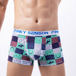 4 Pack Men’s Checkered Pattern Cotton Trunks