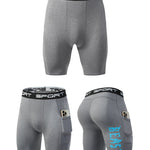 2 Pack Men's Stretch Fit Side Pocket Mid-Rise Breathable Activewear Tights