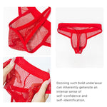 3 Pack Men's Comfort Mesh Cooling Sheer Sexy Stretch Fabric Thongs