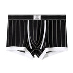 4 Pack Men's Ultra-Soft Breathable Cotton Striped Design Comfort Trunks & Boxers Briefs