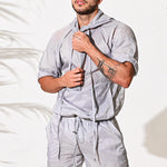Men’s Half Sleeve Hooded Activewear Tops