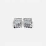 Silver Ripple Texture Earrings