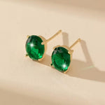 Gleam Oval Emerald Earrings