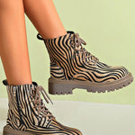 Sloane™ | Zebra Lace-Up Boots
