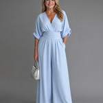 Carmen | Draped V-Neck Wide-Leg Jumpsuit