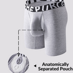 2 Pack Men's Long-Leg Anti-Chafing Performance Boxer Briefs