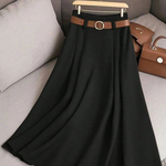 Mariah | Solid Color High Waist a-Line Casual Skirt