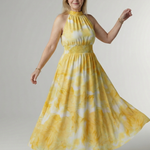 Jayla | Gathered Halter Midi Dress