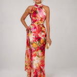 Ella | Halter Floral Print Maxi Dress
