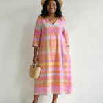Sybella | Easy Drape Stripe Midi Dress