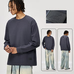 Versatile Long-Sleeve Crewneck Sweatshirt with Small Neckline