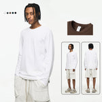 Men's High-Quality Long Sleeve Oversized & Skin-Friendly  Solid Color Loungewear Tops