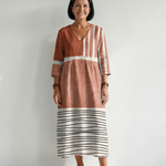 Kinley | Easy Mixed Stripe Midi Dress
