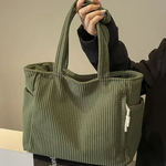 Evi– Ribbed Tote Bag with Cord Detail