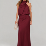 Natalie | Draped Neck Midi Dress