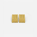 Artistic Gold Long Ribbed Earrings