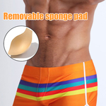 Men's Rainbow Striped Swimming Trunks