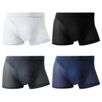 4 Pack Men’s Ice Silk Cooling Mesh Trunks