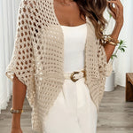 Crystal | Open Knit Drape Cardigan