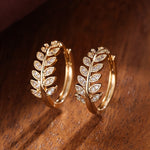 Inlaid Zirconia Leaf Fashion Earrings