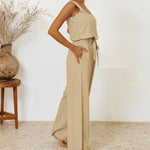 Cara | Minimalist Top Set and Wide Leg Pants