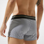 Mens 100% Cotton Striped Loose Home Boxer Shorts