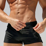 Men's Solid Color Breathable Stretch Swim Trunks