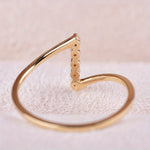 White Gold Dainty Z-Shaped Zirconia Ring